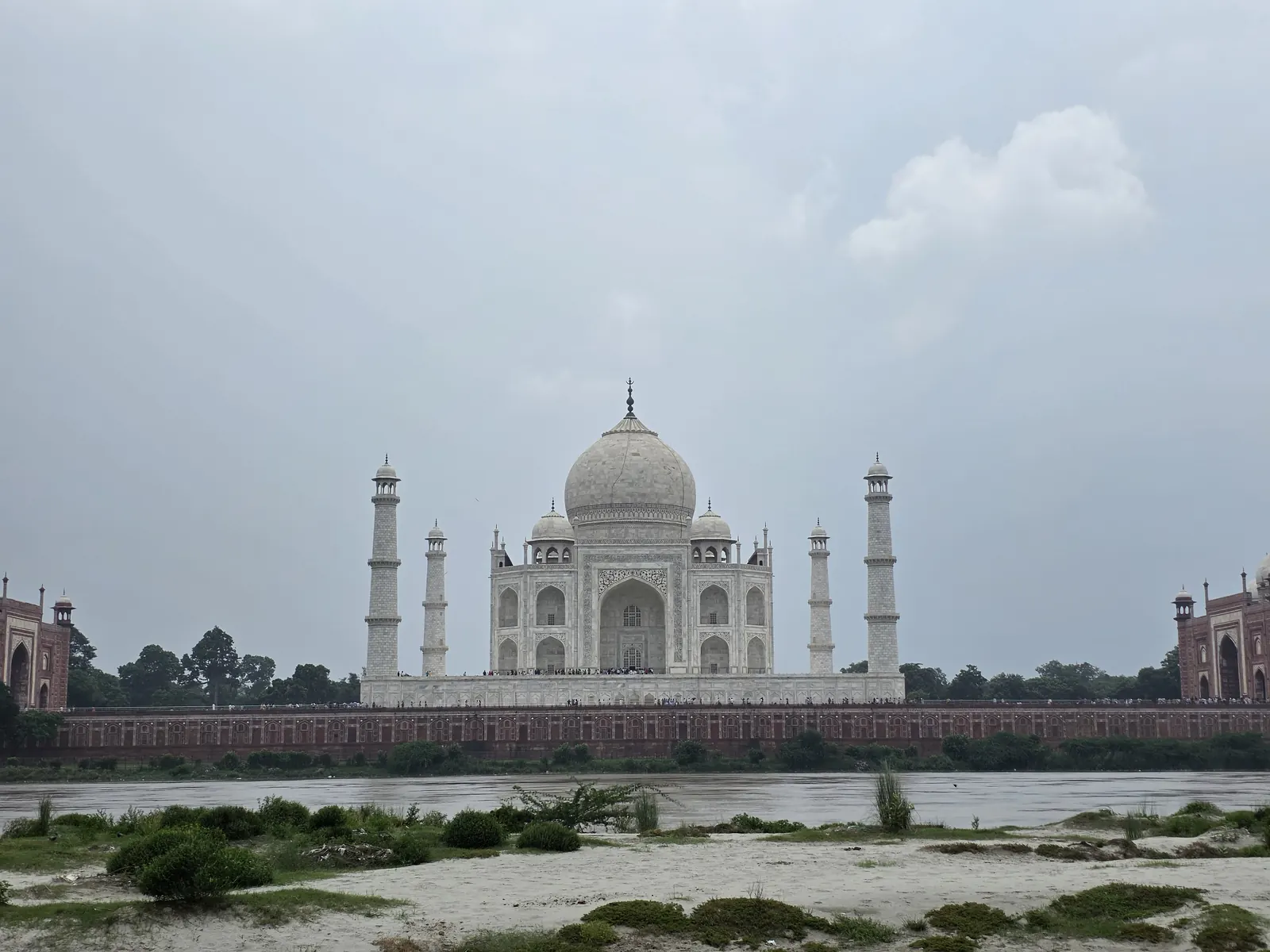 The Taj Mahal from across the Yamuna &mdash; The side almost nobody sees, from the far bank in the late afternoon. No queue and no ticket.
